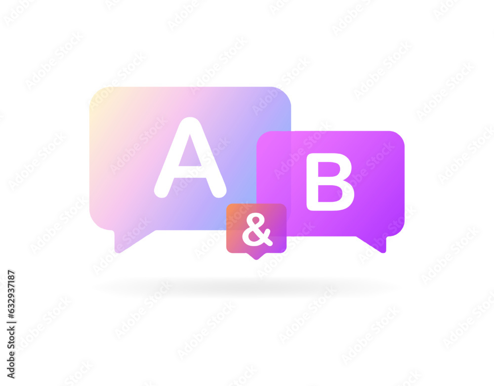 Wall mural a and b sign. flat, color, a&b table. vector illustration