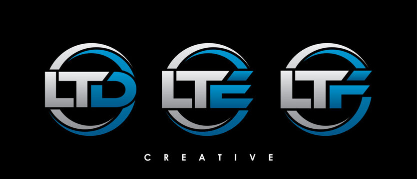LTD, LTE, LTF Letter Initial Logo Design Template Vector Illustration