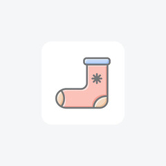 Fototapeta premium Festive Stocking Enchantment icon Awesome Fill Icon