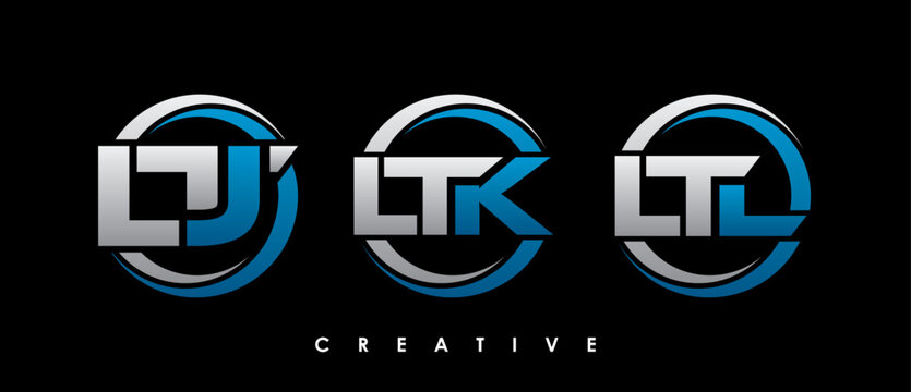 LTJ, LTK, LTL Letter Initial Logo Design Template Vector Illustration