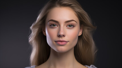 Fototapeta premium Beauty woman eyes face healthy pure skin natural make up fresh beauty model young spa beautiful female. Created with Generative AI technology.