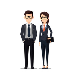 Business partners. Businessman and businesswoman. Teamwork concept.