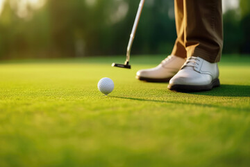 Man playing golf on a golf course