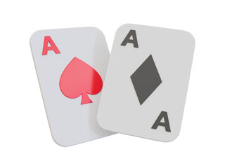 3d minimal poker cards. 3d illustration.