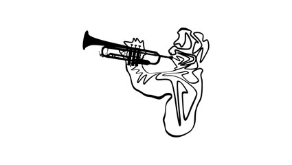 Trumpeter silhouette