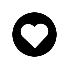 Heart icon in circle. Vector illustration. EPS 10.