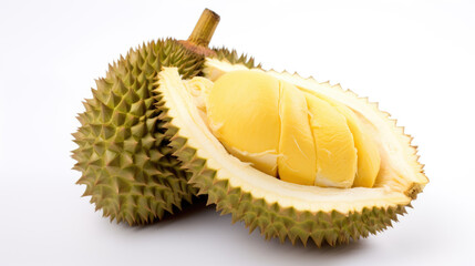Obraz premium Durian isolated on a white background.