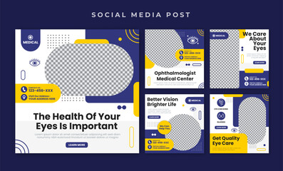 Ophthalmologist eye care social media post template