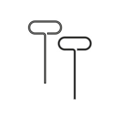 T handle allen wrench. Hex key icon. Vector illustration. EPS 10.