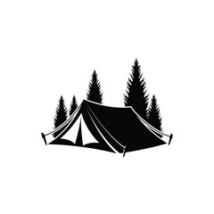camping tent silhouette © sidik