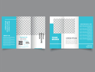 Minimal trifold brochure template. Vector editable template.