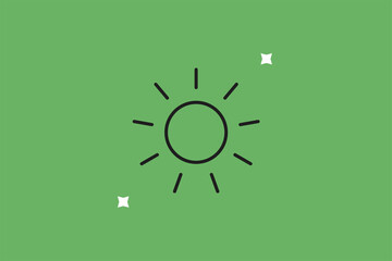 Vector sun energy illustration in flat design style,  geometric ecology icon.
