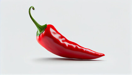 Red hot chili pepper isolated on transparent and white background, red hot chili pepper, Ai generated image 