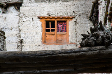 Old Walled City of Kagbeni with Stone Monuments, Monasteries, Mud Houses in Upper Mustang of Nepal