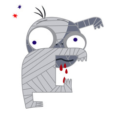 halloween zombie in doodle style vector illustration