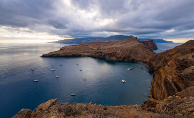 Panorama of “Ponta de São Lourenço“ is a peninsula on the eastern end of Madeira island in...