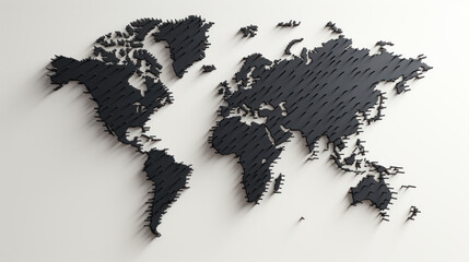 Essence of Earth: Minimalistic World Map. Generative AI