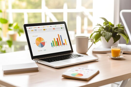 Analyzing the marketing strategy's impact through data graphs displayed on a computer screen