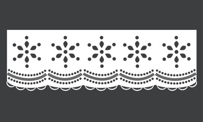 vintage lace cotton eyelet trim design vector.