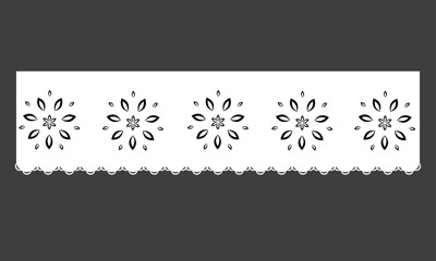 vintage lace cotton eyelet trim design vector.