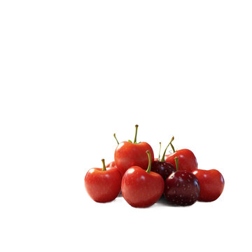 cherries on white background HD transparent background PNG Stock Photographic Image