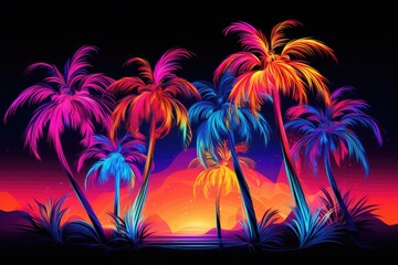 Palm trees travel background