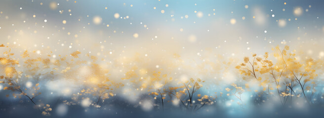 Gorgeous gold and blue sparkly blurred background