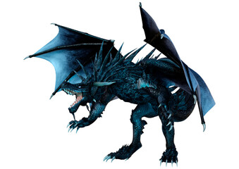 Fototapeta premium 3D Rendering Fairy Tale Dragon on White
