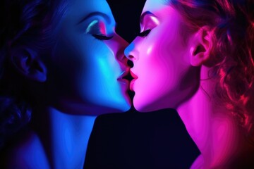 Neon colors woman background
