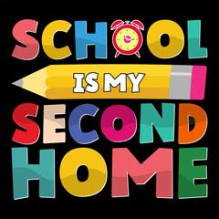 School is my second home back to school kids t shirt.