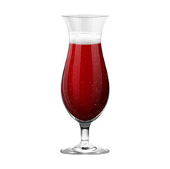 Realistic red cocktail glass isolated on white background