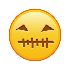 Scary halloween face Large size of yellow emoji smile