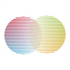 Two circles with transition Abstract simple logo for app or business