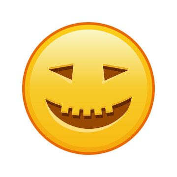 Scary halloween face Large size of yellow emoji smile