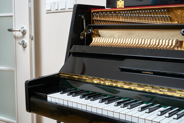 Details of a new wall type piano.