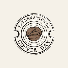International coffee day Logo. World Coffee day Logo Icon vector illustration on white background.