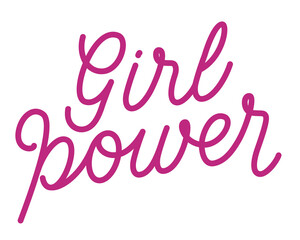 Png  illustration in simple style with hand-lettering phrases girl power, girl gang, girl boss - stylish print for poster or t-shirt - feminism quote and woman motivational slogan.