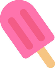 アイスキャンディー（いちご味）のイラスト・アイコン（popsicle）