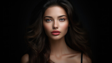 Fototapeta premium Portrait of a sensual brunette woman