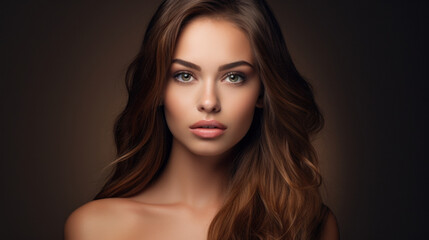 Fototapeta premium Portrait of a sensual brunette woman