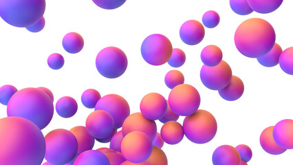 Colorful spheres, 3d render