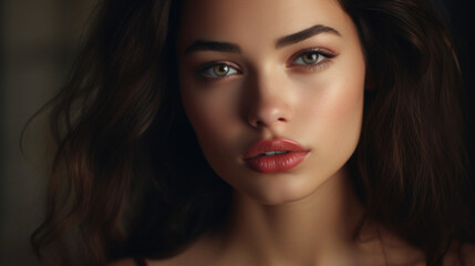 Fototapeta premium Portrait of a sensual brunette woman