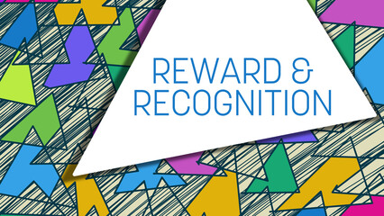 Reward And Recognition Triangles Sketch Texture Colorful Horizontal Text  