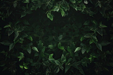 green palm leaves with copy space