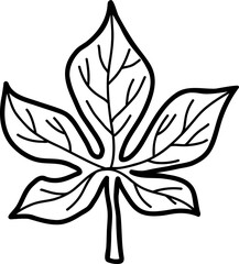 Chestnut leaf linear sketch