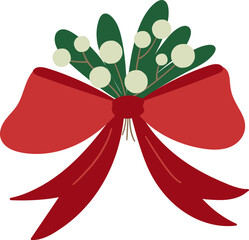 Mistletoe bouquet with red bow