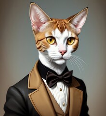 A cat in a bowtie and jacket, a cat aristocrat 6