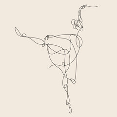 lineart illustration of a ballerina