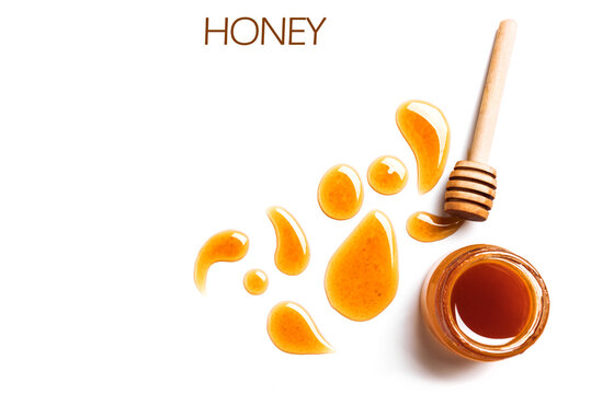 Honey drops and honey dipper