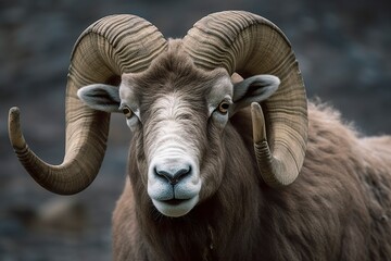 Naklejka premium Close up of curious ram. 